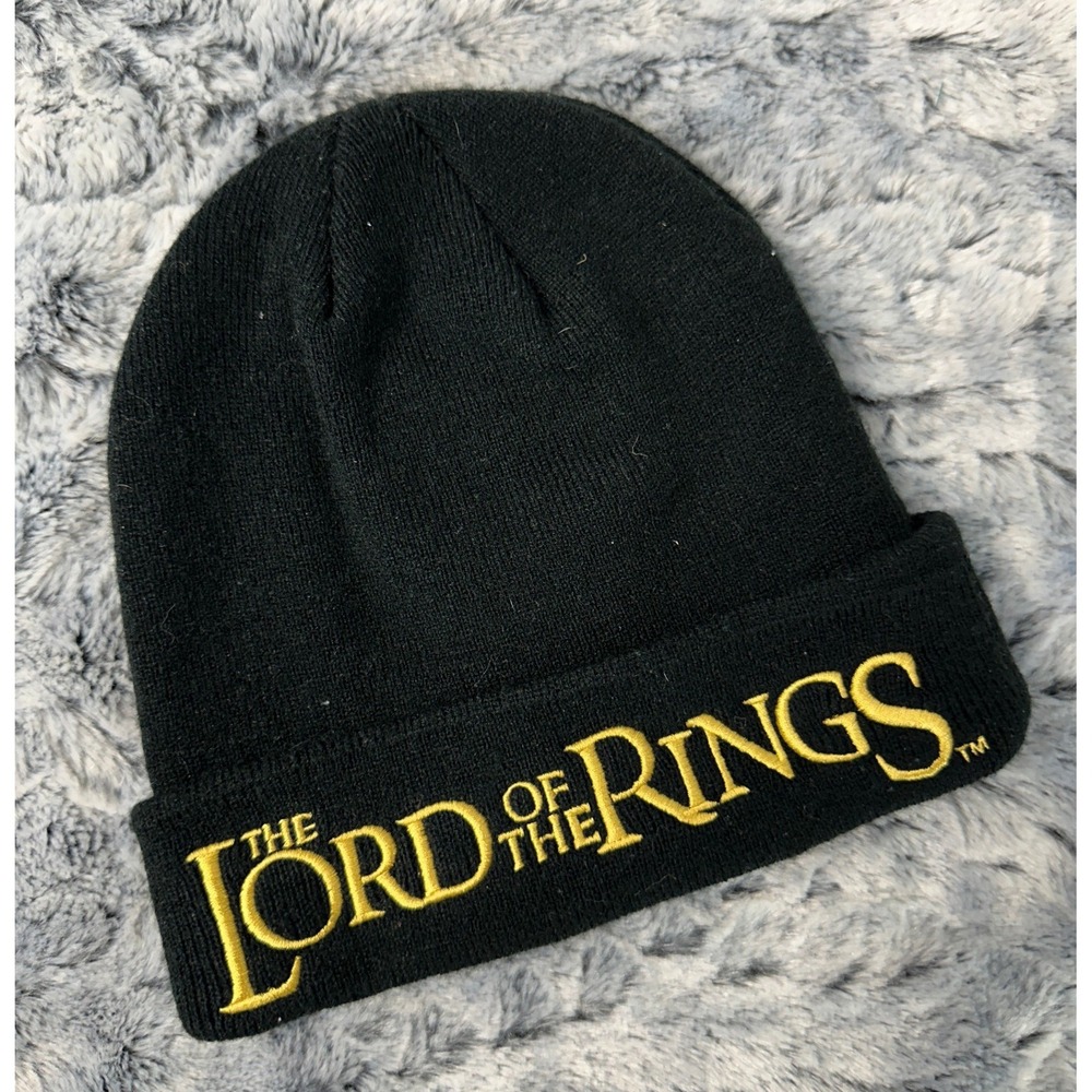 The Hobbit Beanie Black Lord of the Rings Elvish Script Promo / Adult One Size